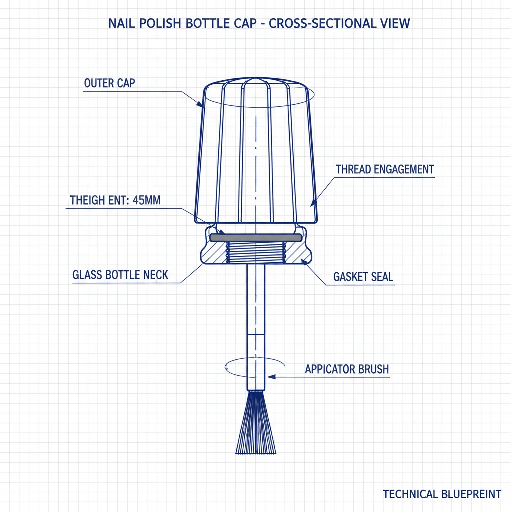 Nail polish bottle sealing mechanism