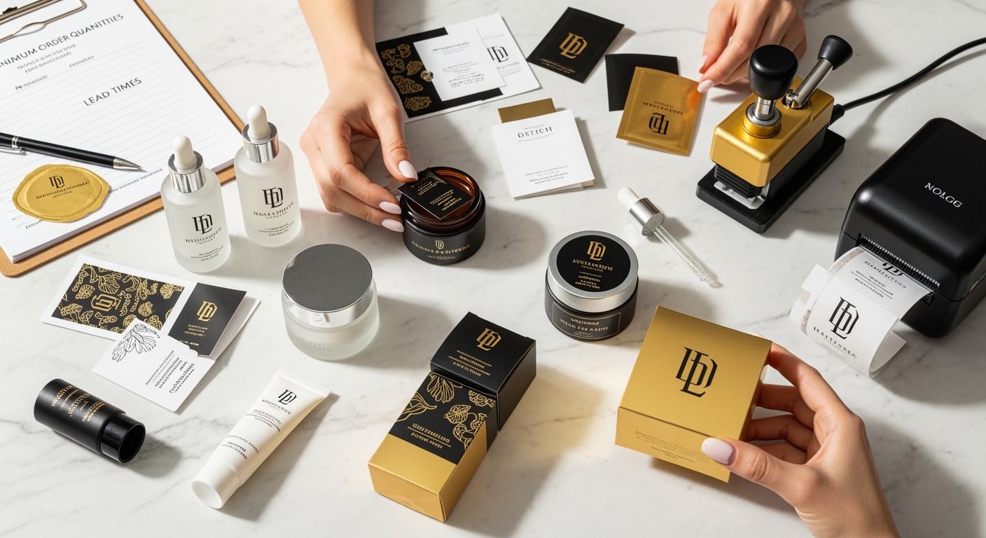 Custom Logo Cosmetic Packaging: Printing, Hot Stamping, Labeling, and MOQ Considerations