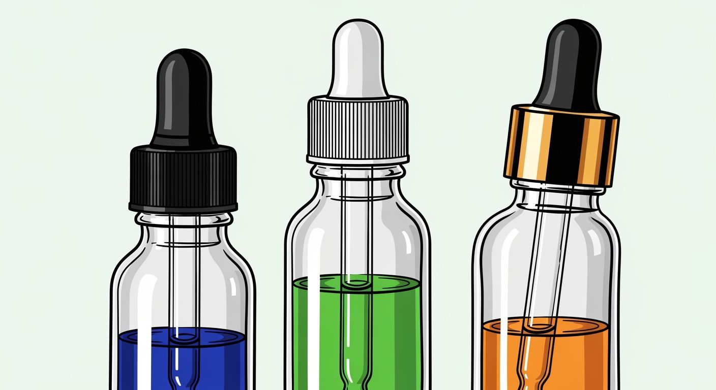 Dropper Bottle Cap Options: Rubber Bulb, Collar Color, and Pipette Choices